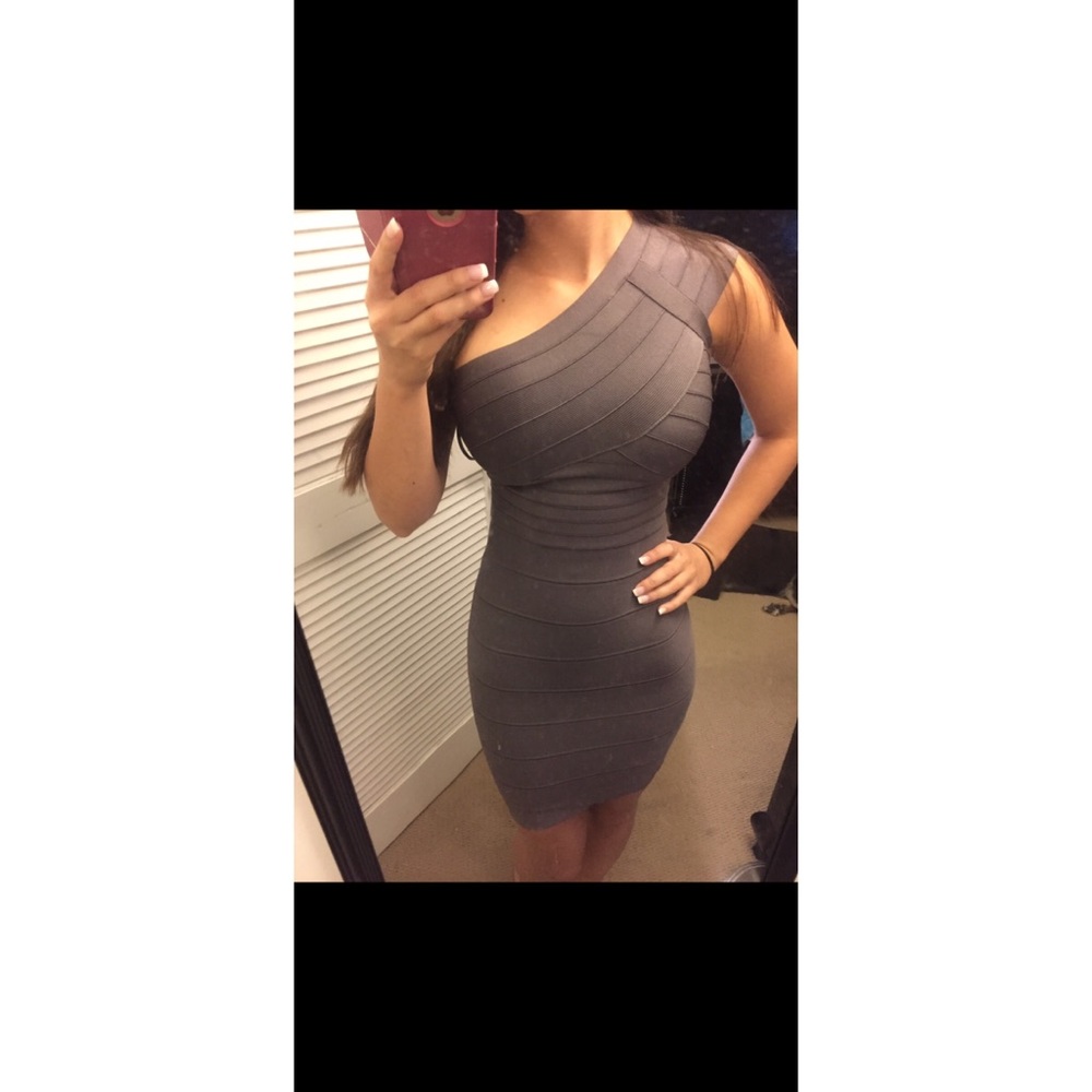 Herve Leger “Jessamine” dress in grey shadow - Picture 7 of 8